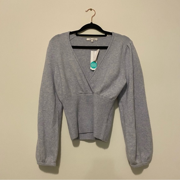 NWT Madewell Small Blue It’s Gonna Be Me Cropped Sweater - Picture 14 of 14